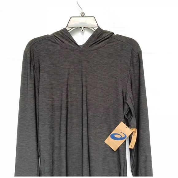 Asics Hooded Jersey Pull Over Men's Size S Soft Lightweight Heathered Grey - Picture 3 of 12